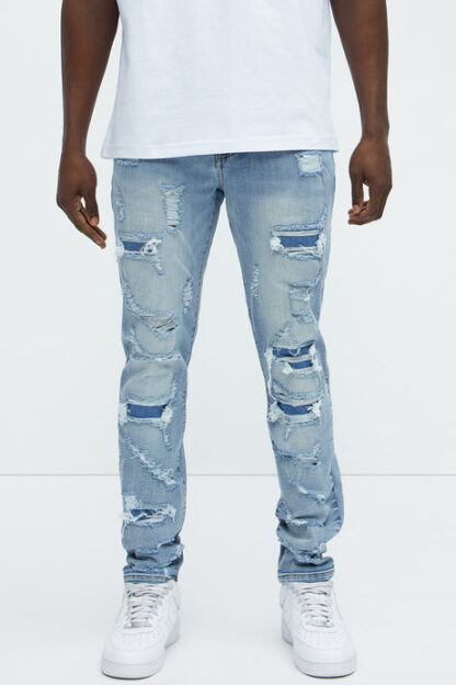 Jeans entallados rasgados estilo vintage - Image 2