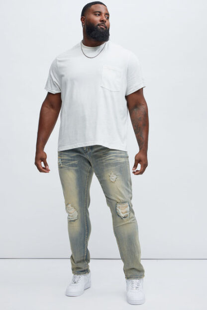 Jeans Skinny Rotos con Efecto Apilado - Lavado Claro - Image 16