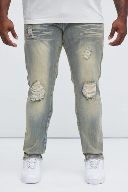 Jeans Skinny Rotos con Efecto Apilado - Lavado Claro - Image 15