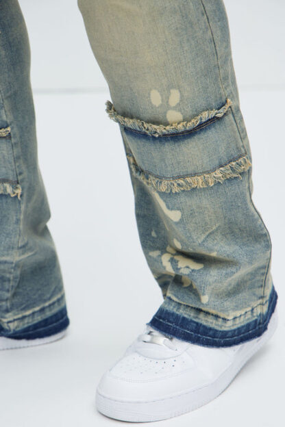 Jeans Ajustados de Estilo Cargo con Botones Laterales y Bota Ancha - Image 15