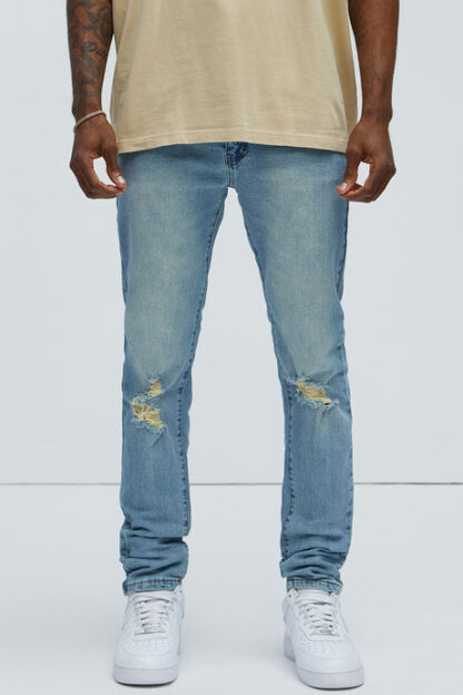 Jeans Skinny con Detalles de Desgaste - Lavado Vintage - Image 2