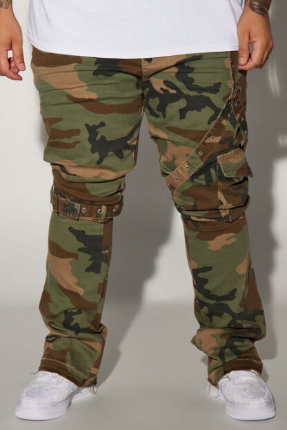 Jeans ajustados con diseño de tiras y bota ancha - Image 6